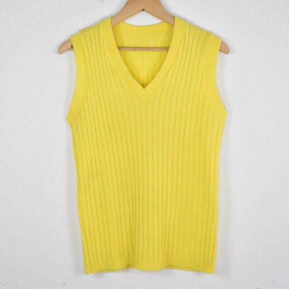 Sweaters Vintage Bright Yellow Sweater Vest Poshmark